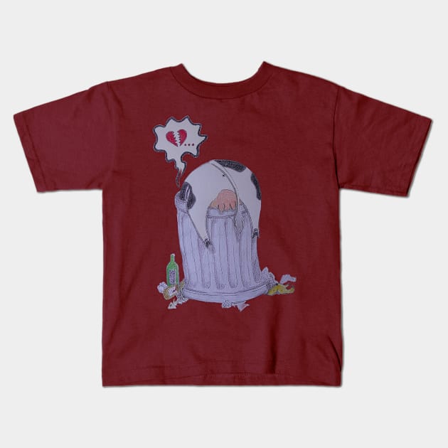 Broken Heart Kids T-Shirt by RibeiroArt